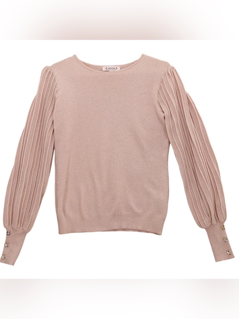 Nanette Lepore Gold Shimmer Knit Sweater Large